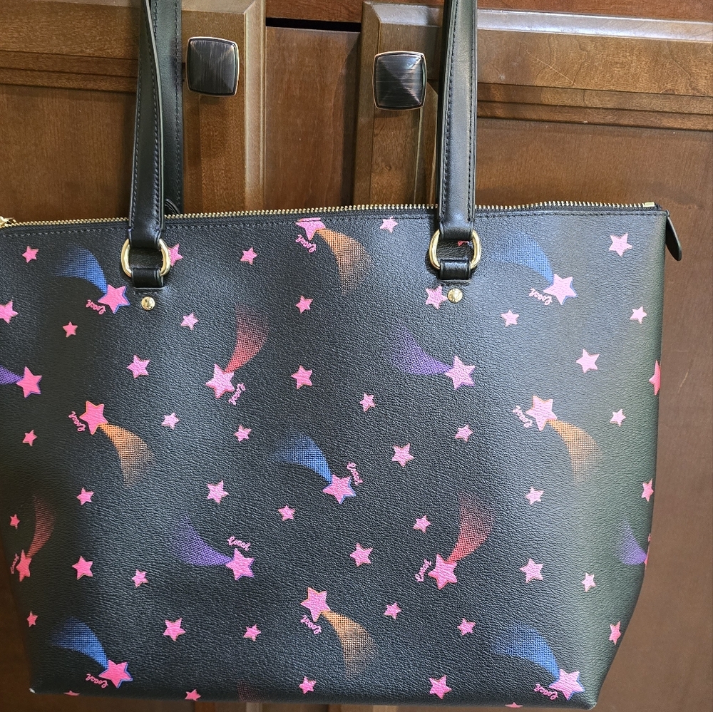 Coach Black and Pink Starry Tote
